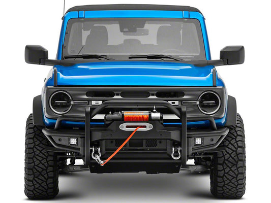 RedRock HD Tubular Front Winch Mount Bumper with LED Fog Lights, Grille Guard and Skid Plate (21-25 Bronco, Excluding Raptor)
