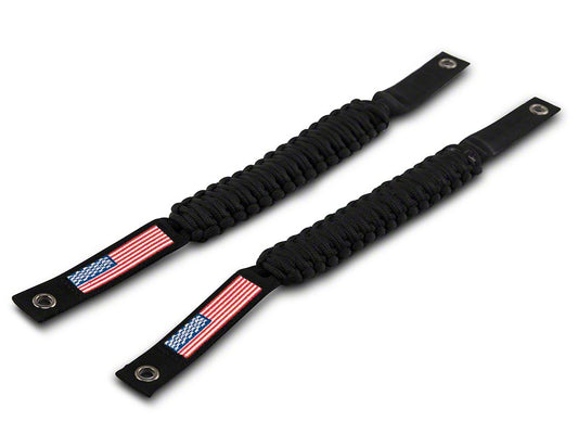 RedRock Paracord Grab Handles; Black (21-25 Bronco)