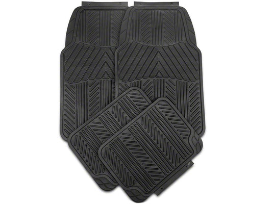 RedRock 4-Piece All-Weather Floor Mats; Black (Universal; Some Adaptation May Be Required)