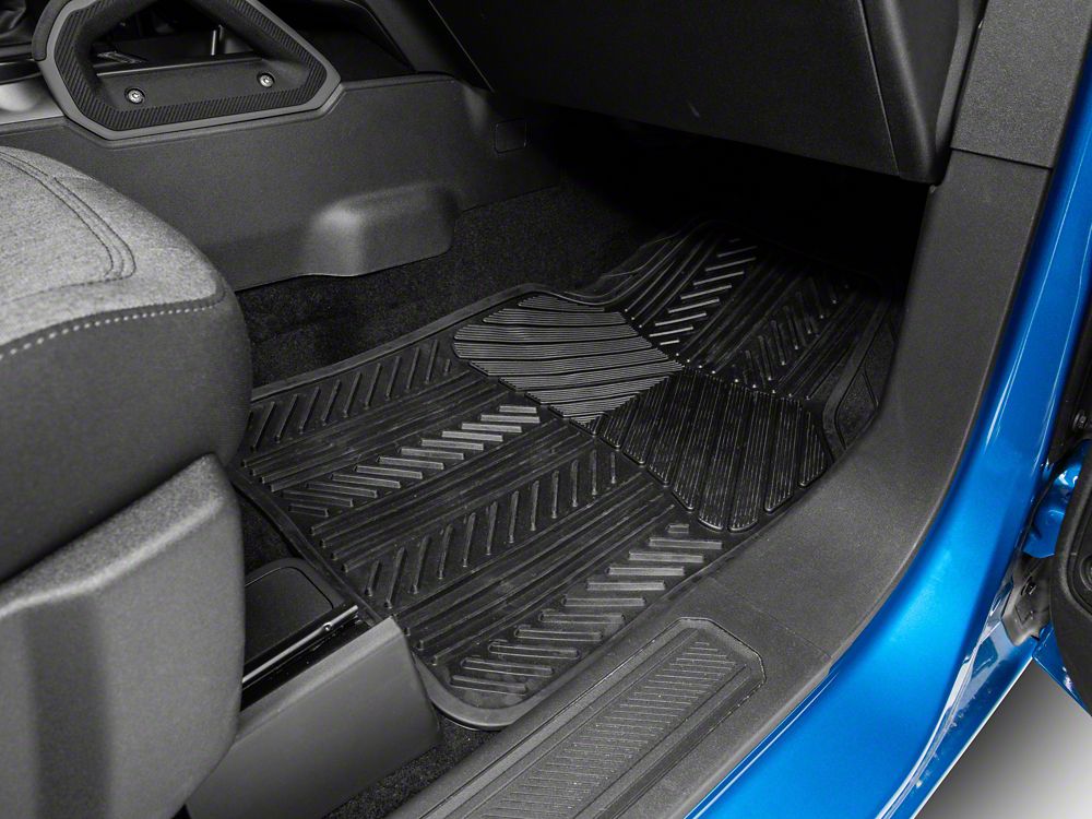 RedRock 4-Piece All-Weather Floor Mats; Black (Universal; Some Adaptation May Be Required)