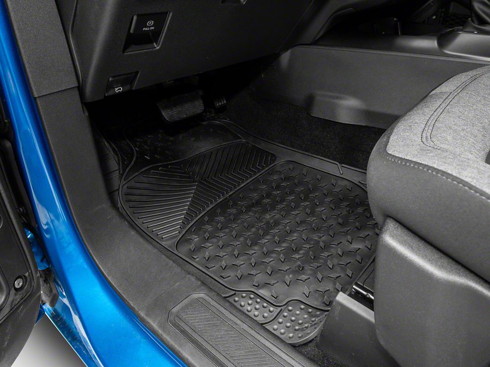 RedRock All-Weather Floor Mat Set with One-Piece Rear Mat; Black (Universal; Some Adaptation May Be Required)