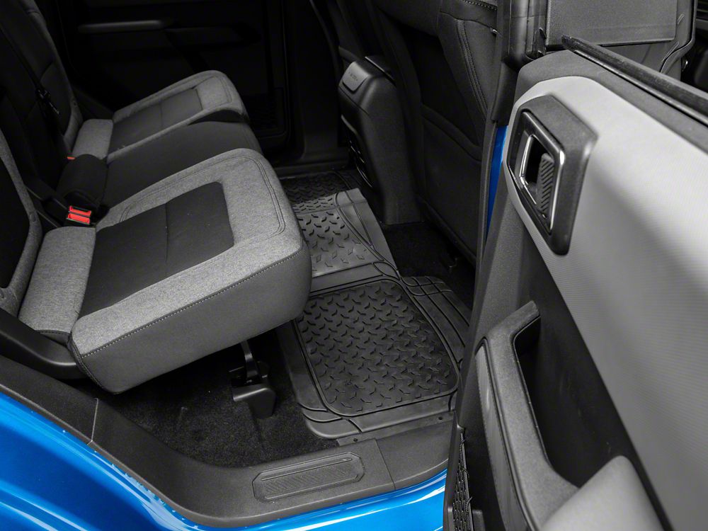 RedRock All-Weather Floor Mat Set with One-Piece Rear Mat; Black (Universal; Some Adaptation May Be Required)