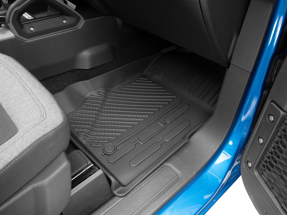 RedRock All-Weather Molded Front and Rear Floor Liners; Black (21-25 Bronco 4-Door)