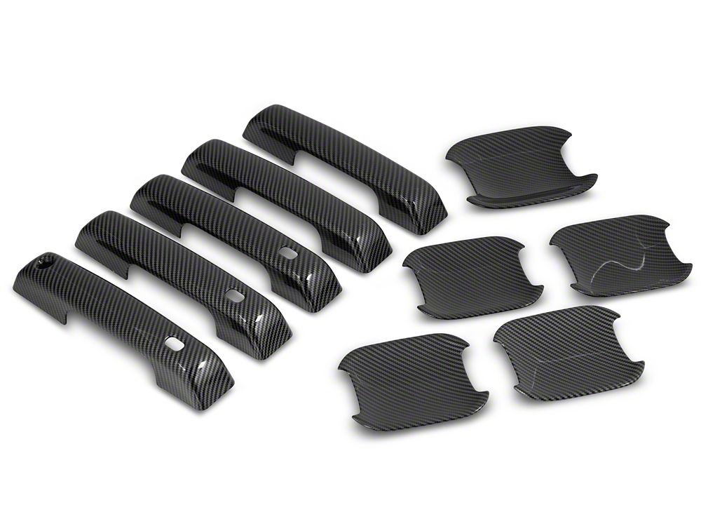 RedRock Door Handle and Recess Covers; Carbon Fiber Appearance (21-25 Bronco)