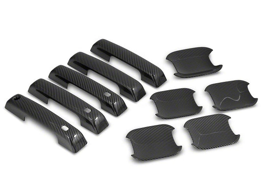 RedRock Door Handle and Recess Covers; Carbon Fiber Appearance (21-25 Bronco)