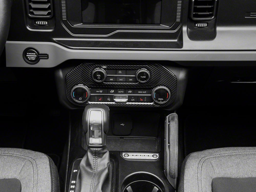 RedRock HAVC/Radio Panel Trim; Carbon Fiber Appearance (21-25 Bronco)
