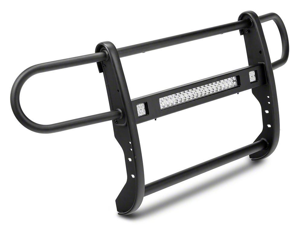 RedRock HD Modular Grille Guard with LED Fog Lights and 20-Inch LED Light Bar; Black (21-25 Bronco, Excluding Raptor)