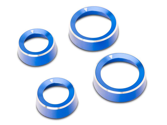 RedRock Billet 4-Piece Console Switch Cover Set; Blue (21-25 Bronco)