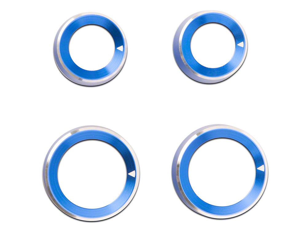 RedRock Billet 4-Piece Console Switch Cover Set; Blue (21-25 Bronco)