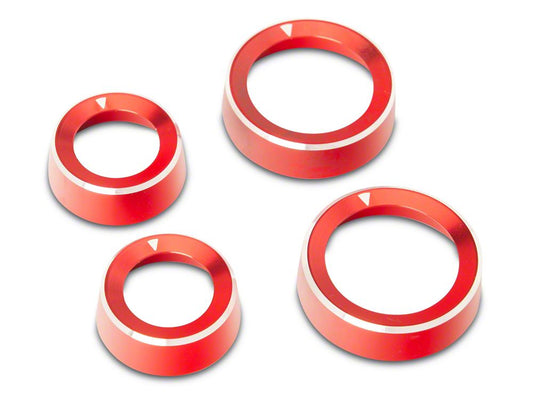 RedRock Billet 4-Piece Console Switch Cover Set; Red (21-25 Bronco)