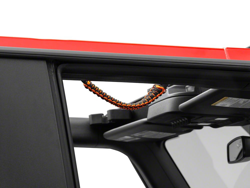RedRock Paracord Grab Handle; Black and Orange (21-25 Bronco)