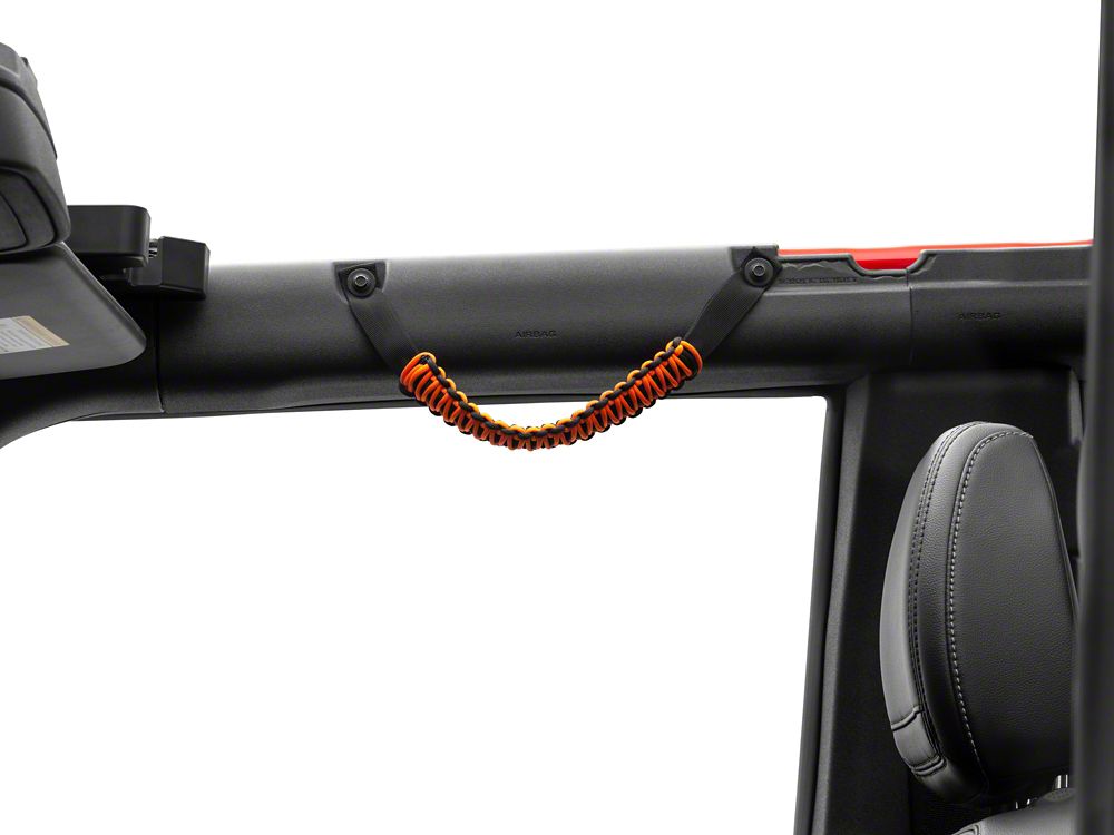 RedRock Paracord Grab Handle; Black and Orange (21-25 Bronco)
