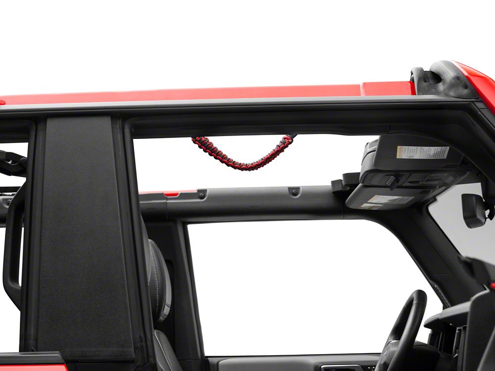 RedRock Paracord Grab Handle; Black and Red (21-25 Bronco)