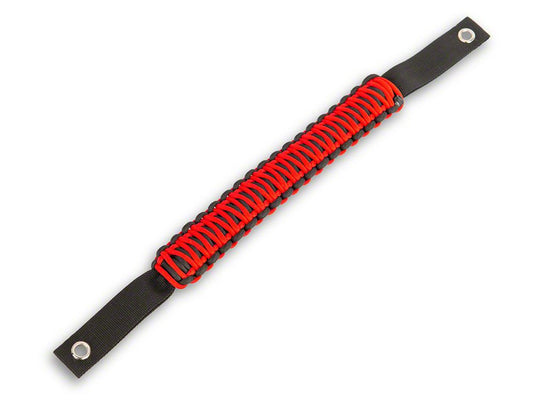 RedRock Paracord Grab Handle; Black and Red (21-25 Bronco)