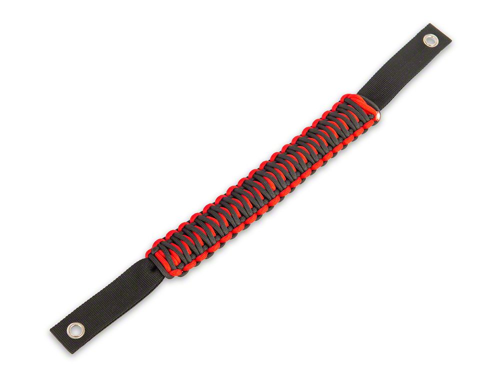 RedRock Paracord Grab Handle; Black and Red (21-25 Bronco)