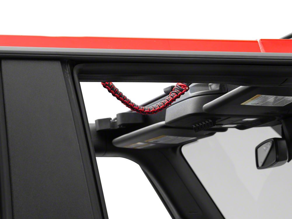RedRock Paracord Grab Handle; Black and Red (21-25 Bronco)