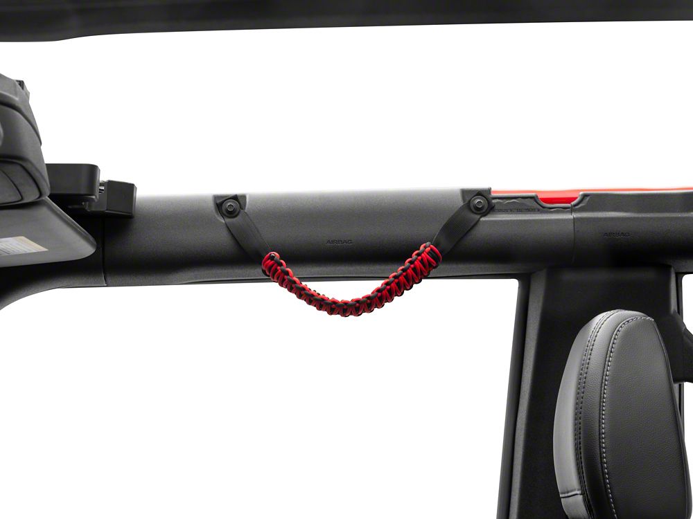 RedRock Paracord Grab Handle; Black and Red (21-25 Bronco)