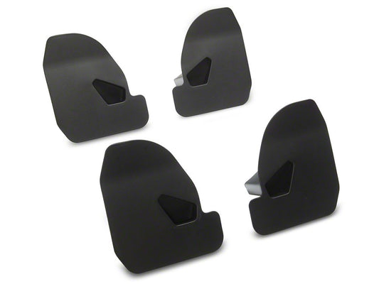 RedRock Mud Flaps; Front and Rear (21-25 Bronco 4-Door w/ OEM Rock Rails & w/o Sasquatch Package, Excluding Raptor)