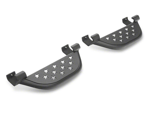 RedRock Stubby Side Step Bars; Black (21-25 Bronco w/ Factory Rock Rails)