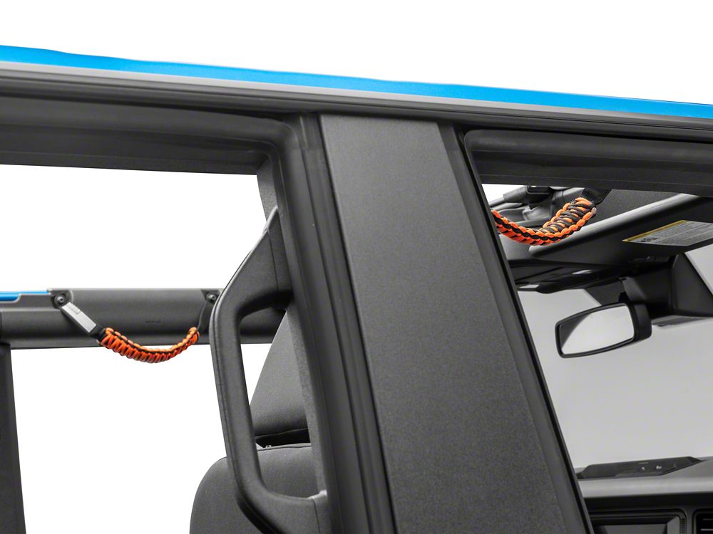 RedRock Paracord Grab Handles with Flag Logo; Front; Orange (21-25 Bronco)