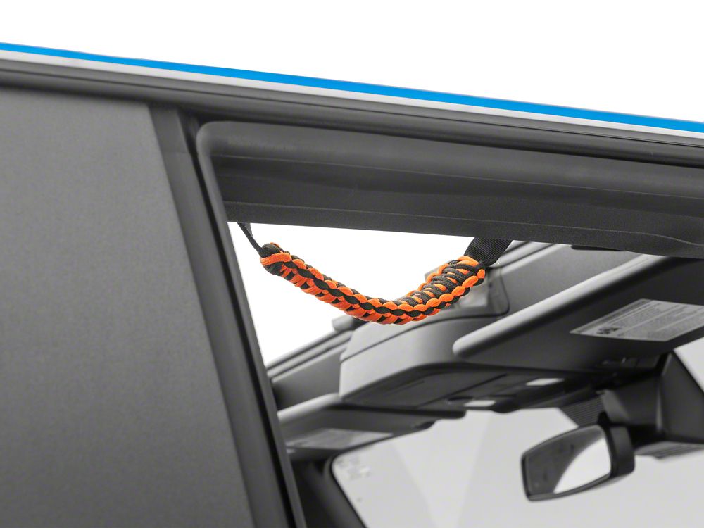RedRock Paracord Grab Handles with Flag Logo; Front; Orange (21-25 Bronco)