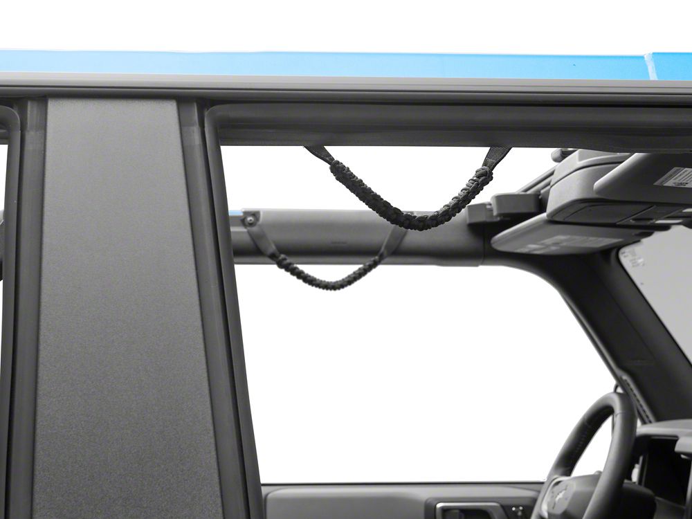 RedRock Paracord Grab Handles; Front; Black (21-25 Bronco)
