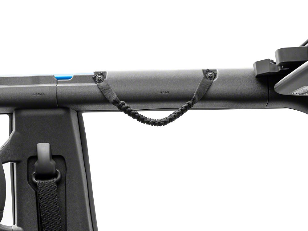 RedRock Paracord Grab Handles; Front; Black (21-25 Bronco)