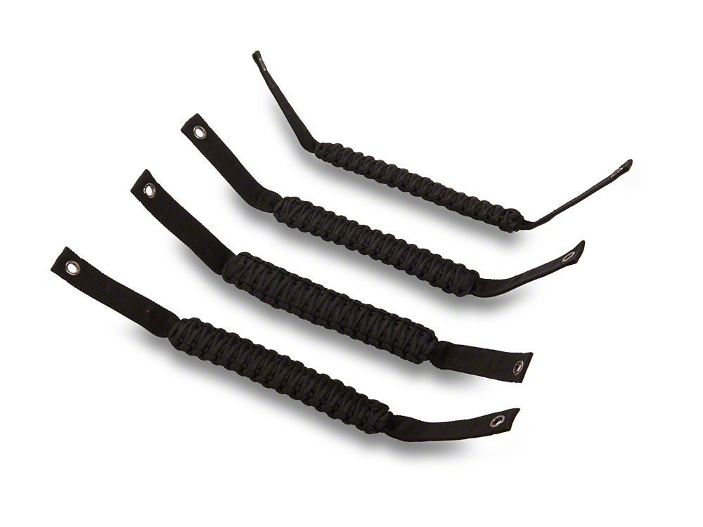 RedRock Paracord Grab Handles; Front and Rear; Black (21-25 Bronco 4-Door)