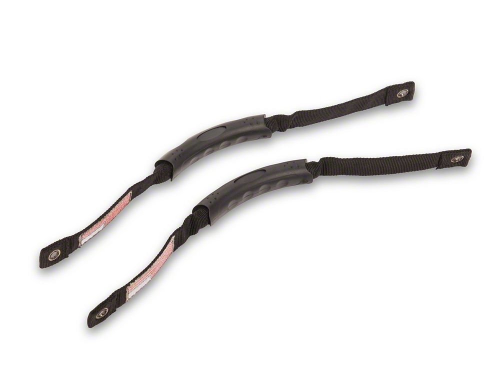 RedRock Grab Handles with Flag Logo; Front; Black (21-25 Bronco)