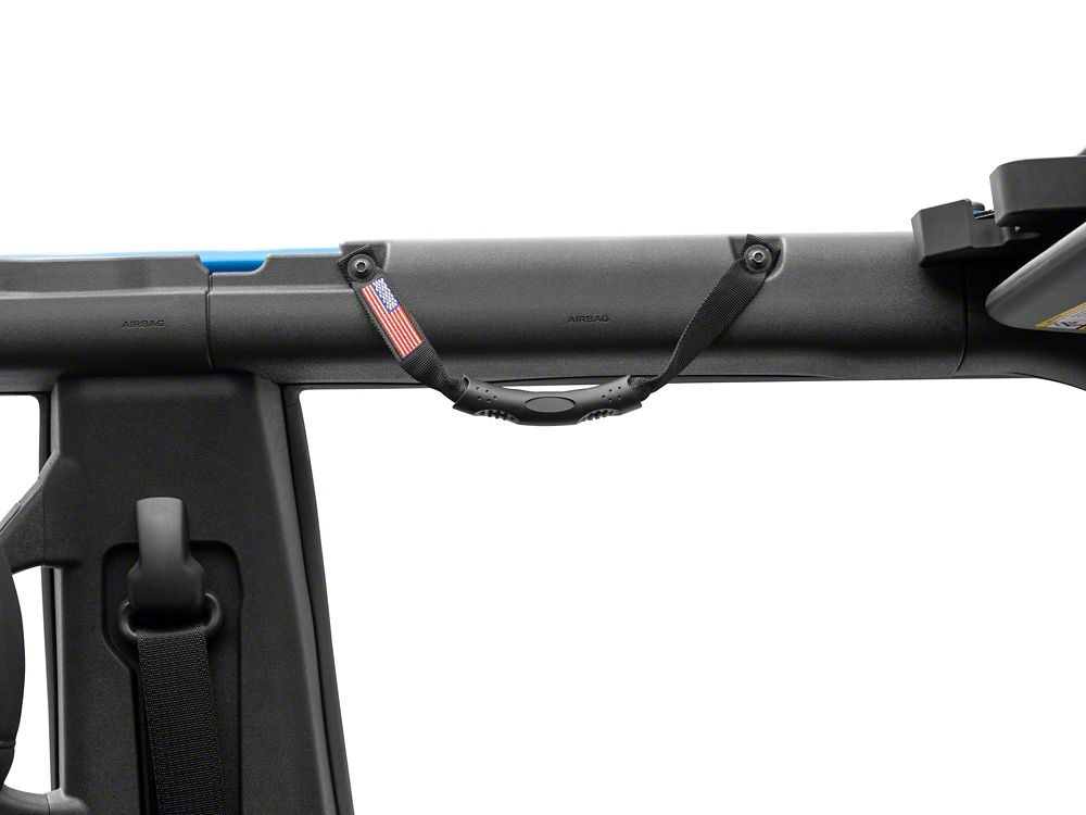 RedRock Grab Handles with Flag Logo; Front; Black (21-25 Bronco)