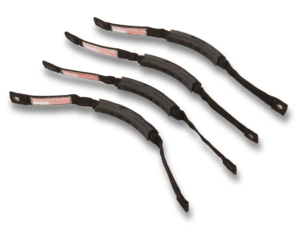 RedRock Grab Handles with Flag Logo; Front and Rear; Black (21-25 Bronco 4-Door)