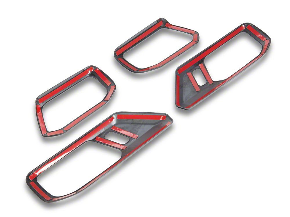RedRock Interior Door Handle Trim; Carbon (21-25 Bronco 4-Door)