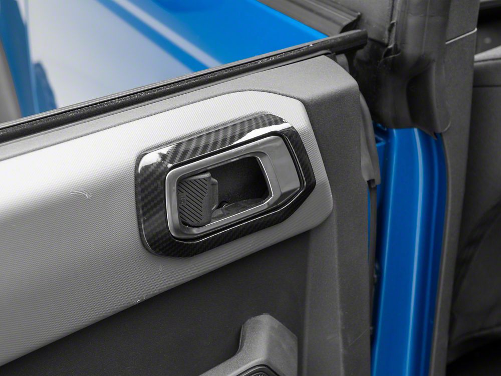 RedRock Interior Door Handle Trim; Carbon (21-25 Bronco 4-Door)
