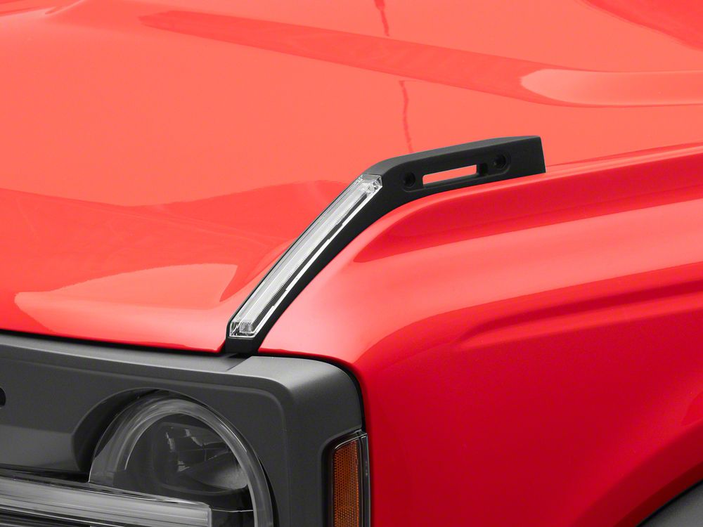 RedRock Hood Mounted Accessory DRL; Amber/White (21-25 Bronco)