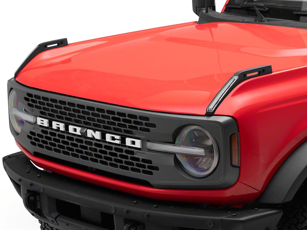 RedRock LED Hood Tie Down Lighting; Amber (21-25 Bronco)