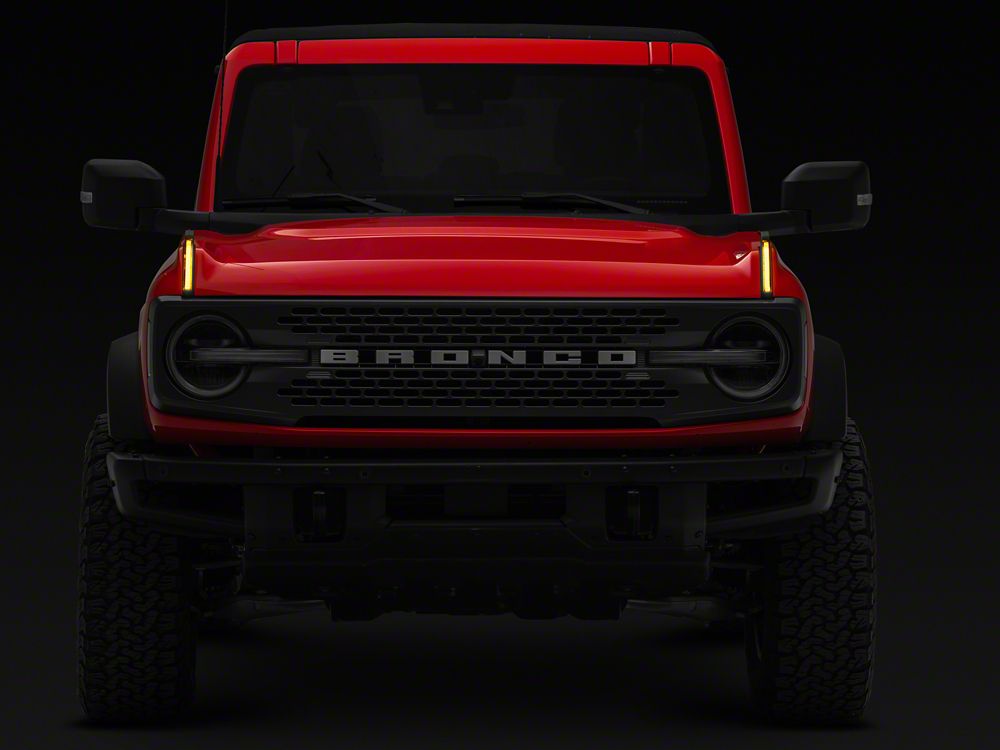 RedRock LED Hood Tie Down Lighting; Amber (21-25 Bronco)