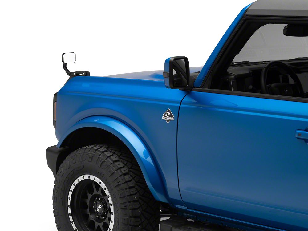 RedRock Auxilliary Mirror for OE Hood Bracket Attachment (21-25 Bronco)