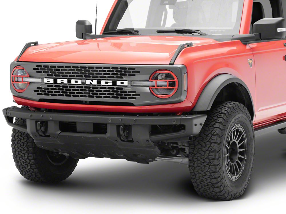 RedRock Off Road Headlight Guards; Red (21-25 Bronco)