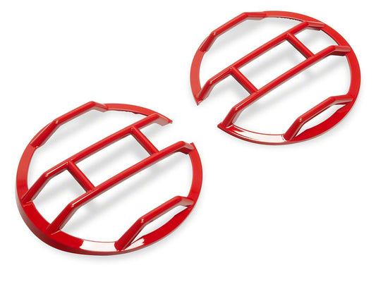 RedRock Off Road Headlight Guards; Red (21-25 Bronco)