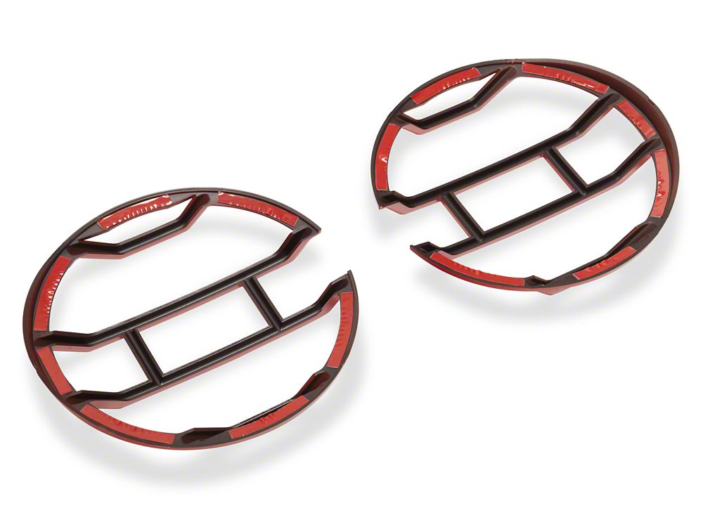 RedRock Off Road Headlight Guards; Red (21-25 Bronco)