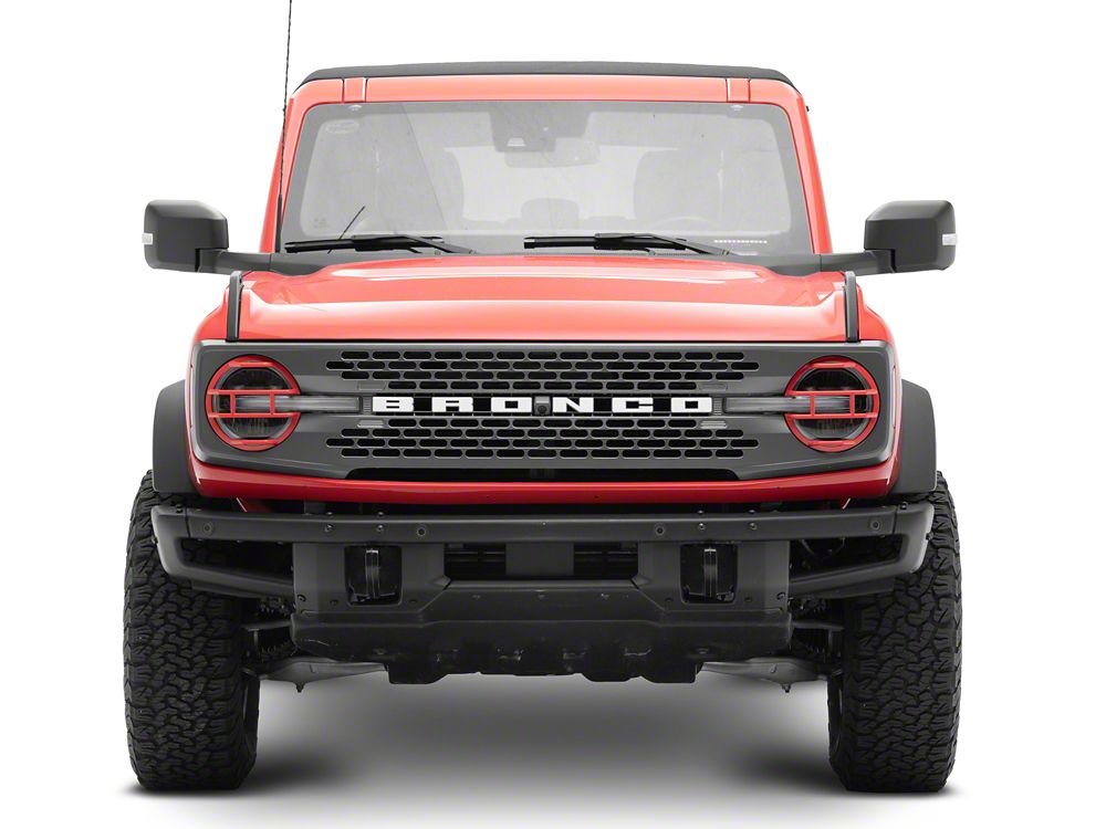 RedRock Off Road Headlight Guards; Red (21-25 Bronco)
