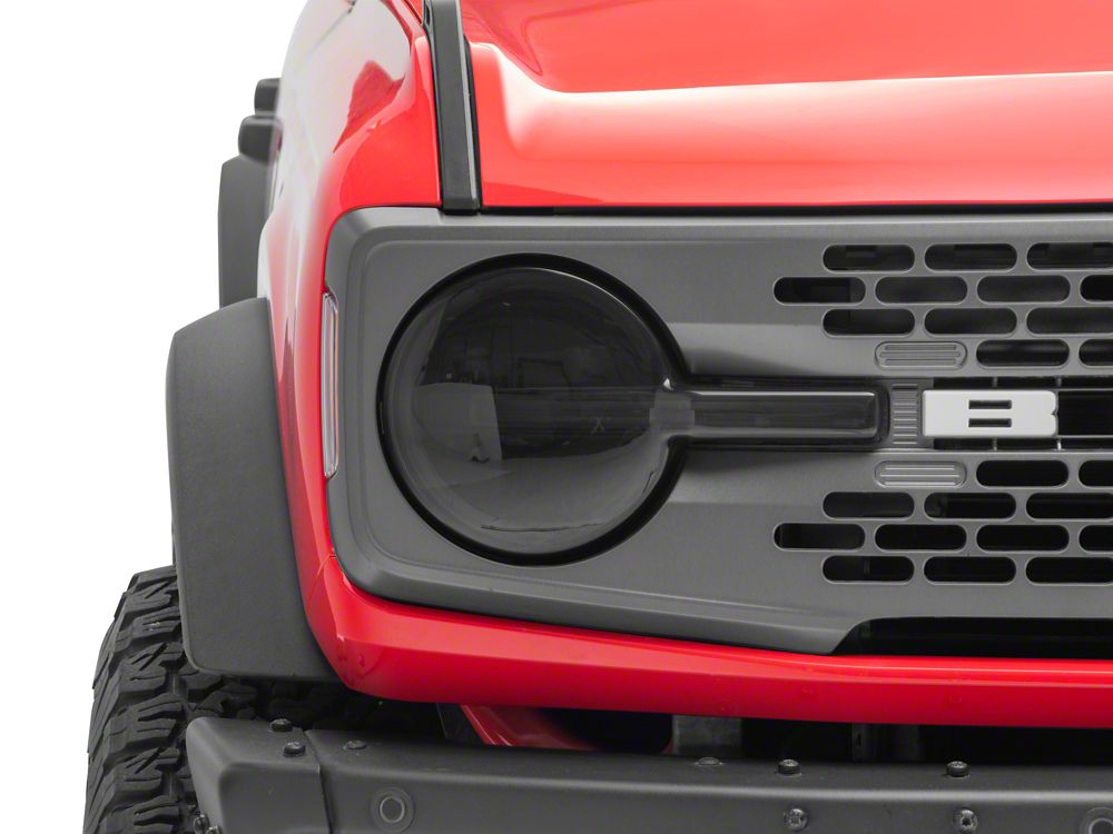 RedRock Headlight Covers; Smoked (21-25 Bronco)