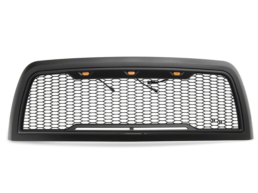 RedRock Impulse Upper Replacement Grille with Amber LED Lights; Matte Black (13-18 RAM 2500)