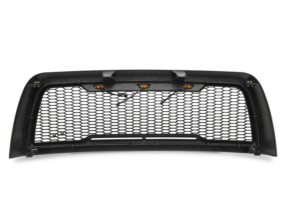 RedRock Impulse Upper Replacement Grille with Amber LED Lights; Matte Black (13-18 RAM 2500)