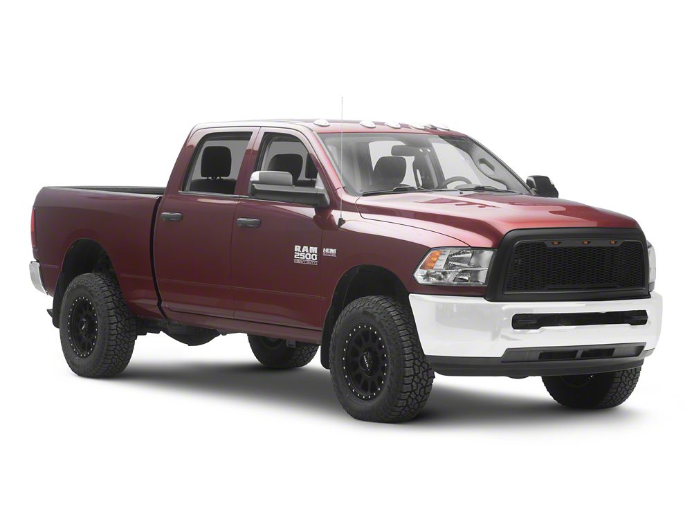 RedRock Impulse Upper Replacement Grille with Amber LED Lights; Matte Black (13-18 RAM 2500)