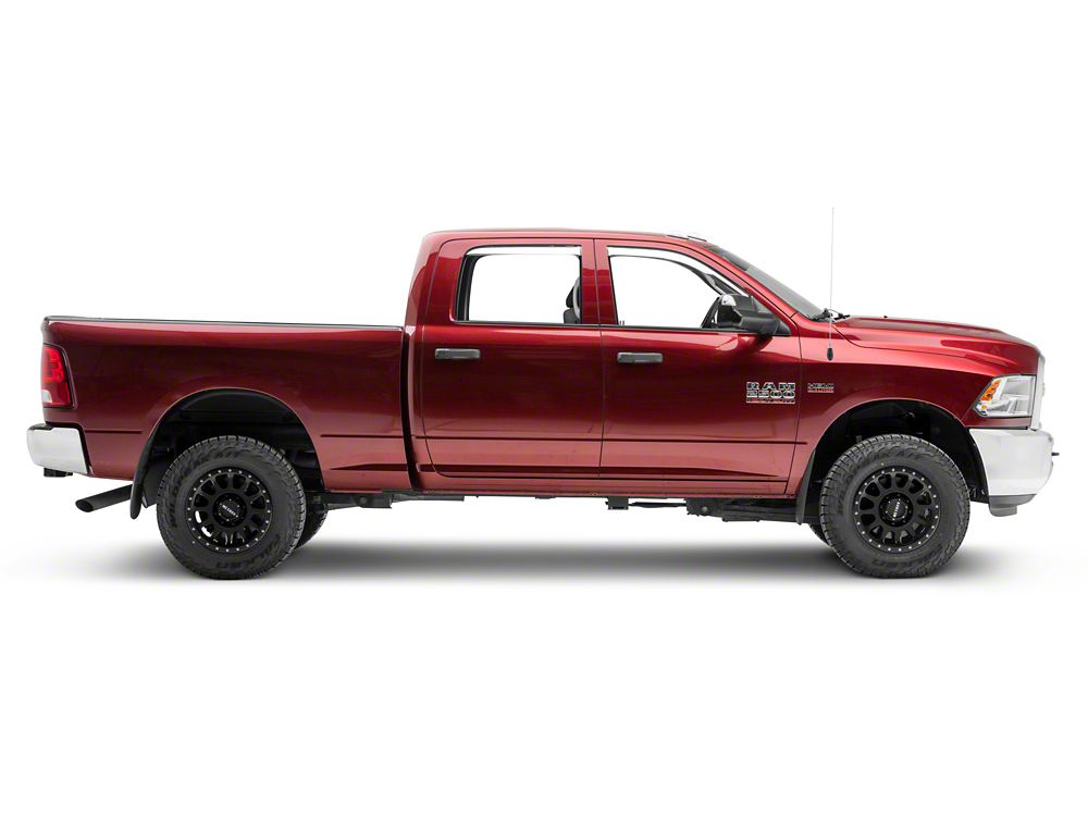 RAM Licensed by RedRock Element Chrome Window Visors; Channel Mount; Front and Rear (10-18 RAM 2500 Crew Cab, Mega Cab)