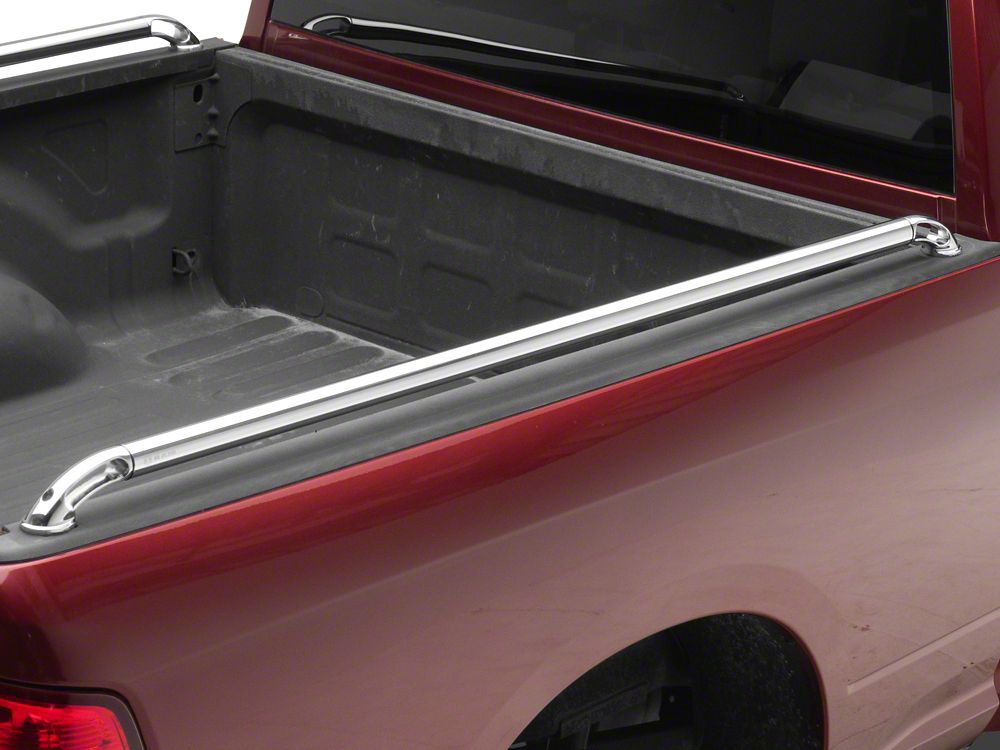 RAM Licensed by RedRock Locker Side Bed Rails; Stainless Steel (03-18 RAM 2500 w/ 6.4-Foot Box)