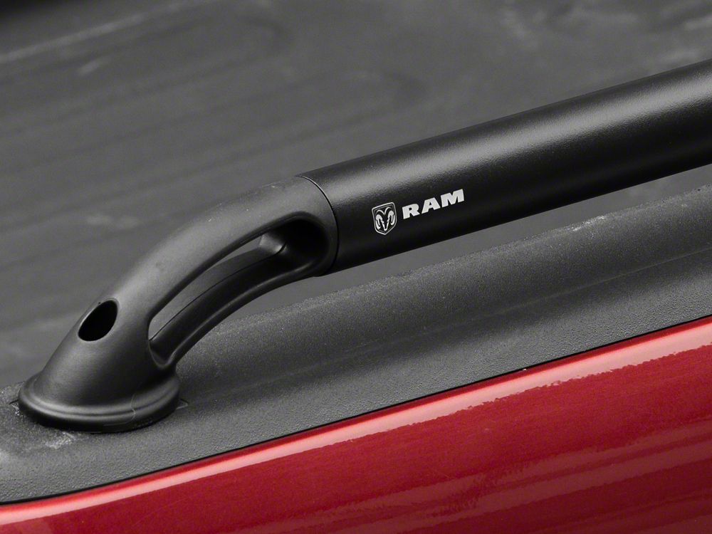 RAM Licensed by RedRock Locker Side Bed Rails; Black (03-18 RAM 2500 w/ 6.4-Foot Box)