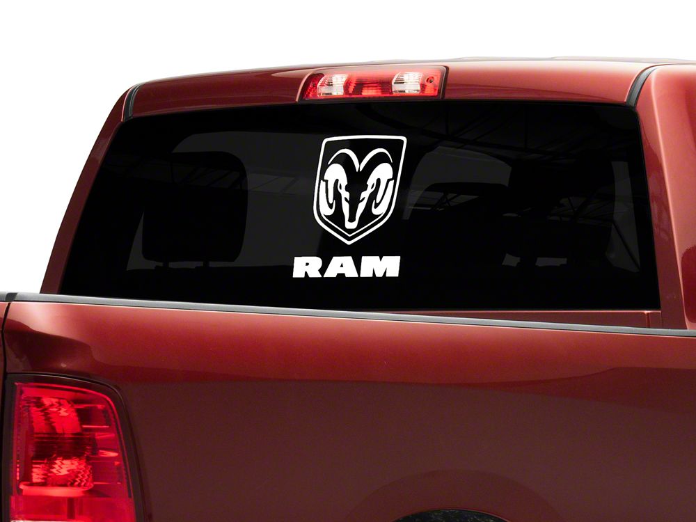 RAM Licensed by RedRock Large RAM Head with Logo; White (03-18 RAM 2500)