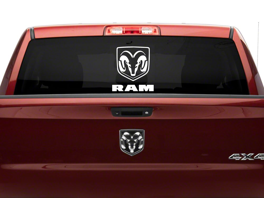 RAM Licensed by RedRock Large RAM Head with Logo; White (03-18 RAM 2500)